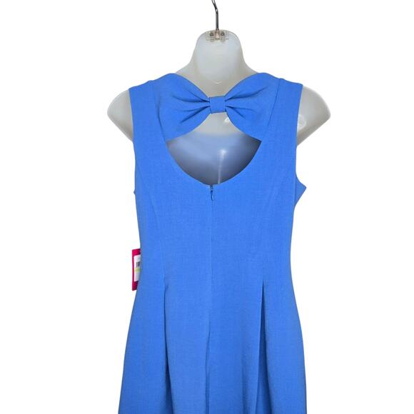 Vince Camuto Womens Sleeveless Dress Size 4‎ Sky Blue Bow Cutout Back Stretch - Picture 6 of 10